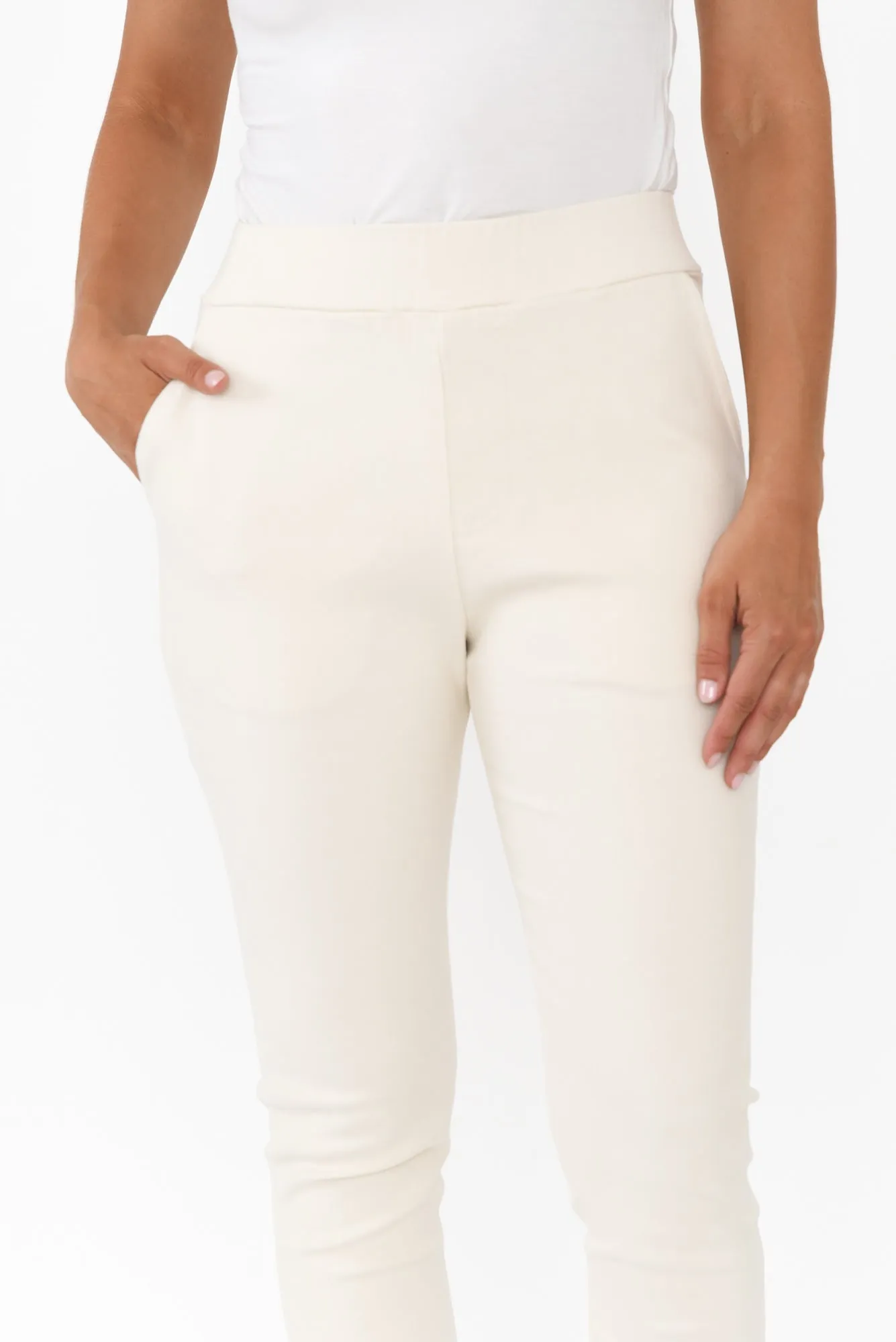 Eclipse Cream Cotton Stretch Pants sold by Blue Bungalow product image thumbnail 5