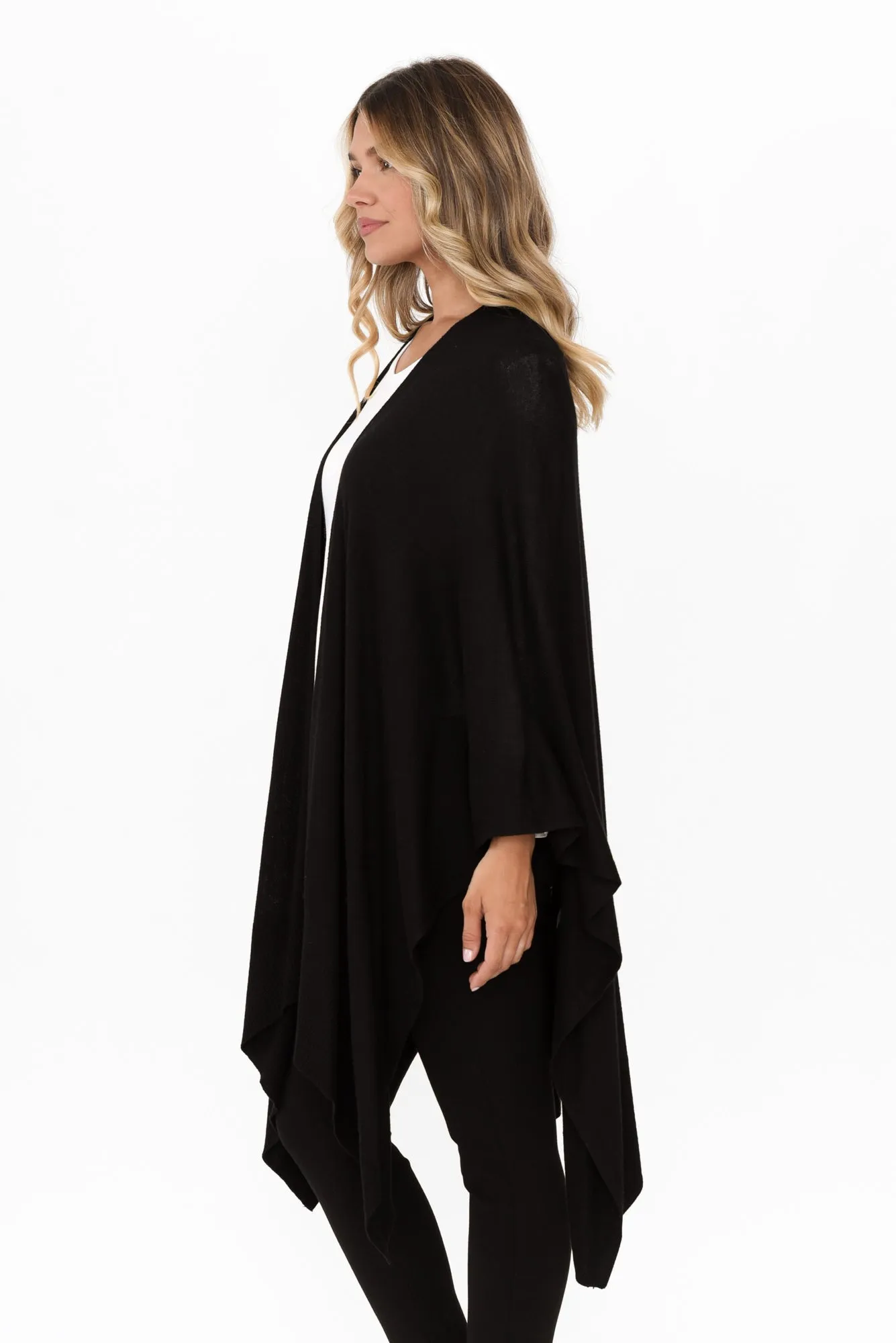 Black Bamboo Cashmere Knit Wrap sold by Blue Bungalow product image thumbnail 3