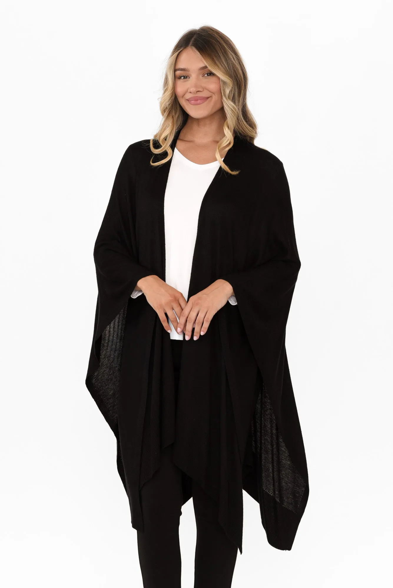 Black Bamboo Cashmere Knit Wrap sold by Blue Bungalow