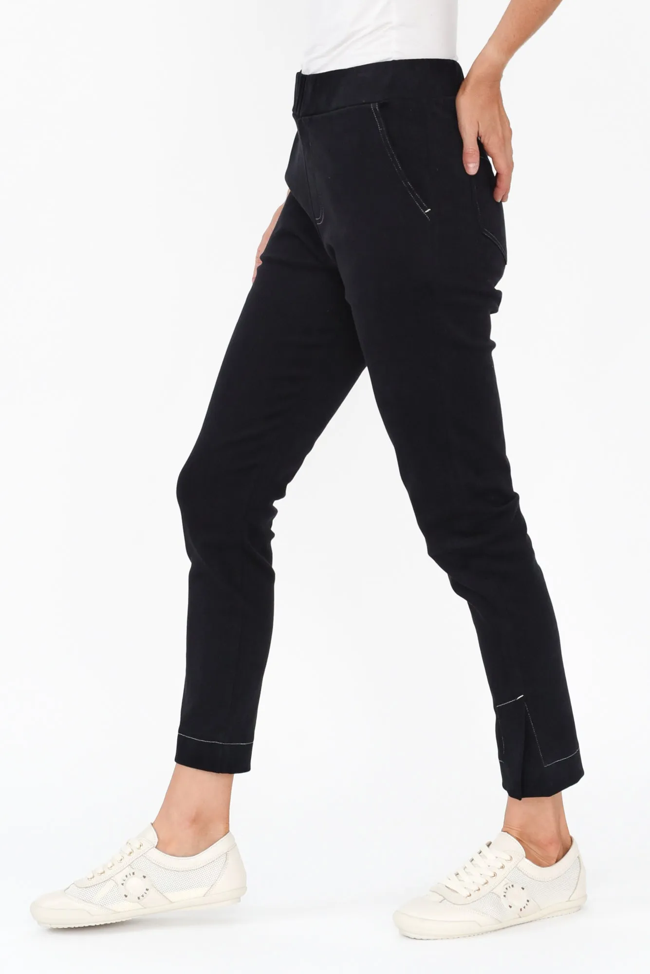 Eclipse Dark Blue Cotton Stretch Pants sold by Blue Bungalow product image thumbnail 3