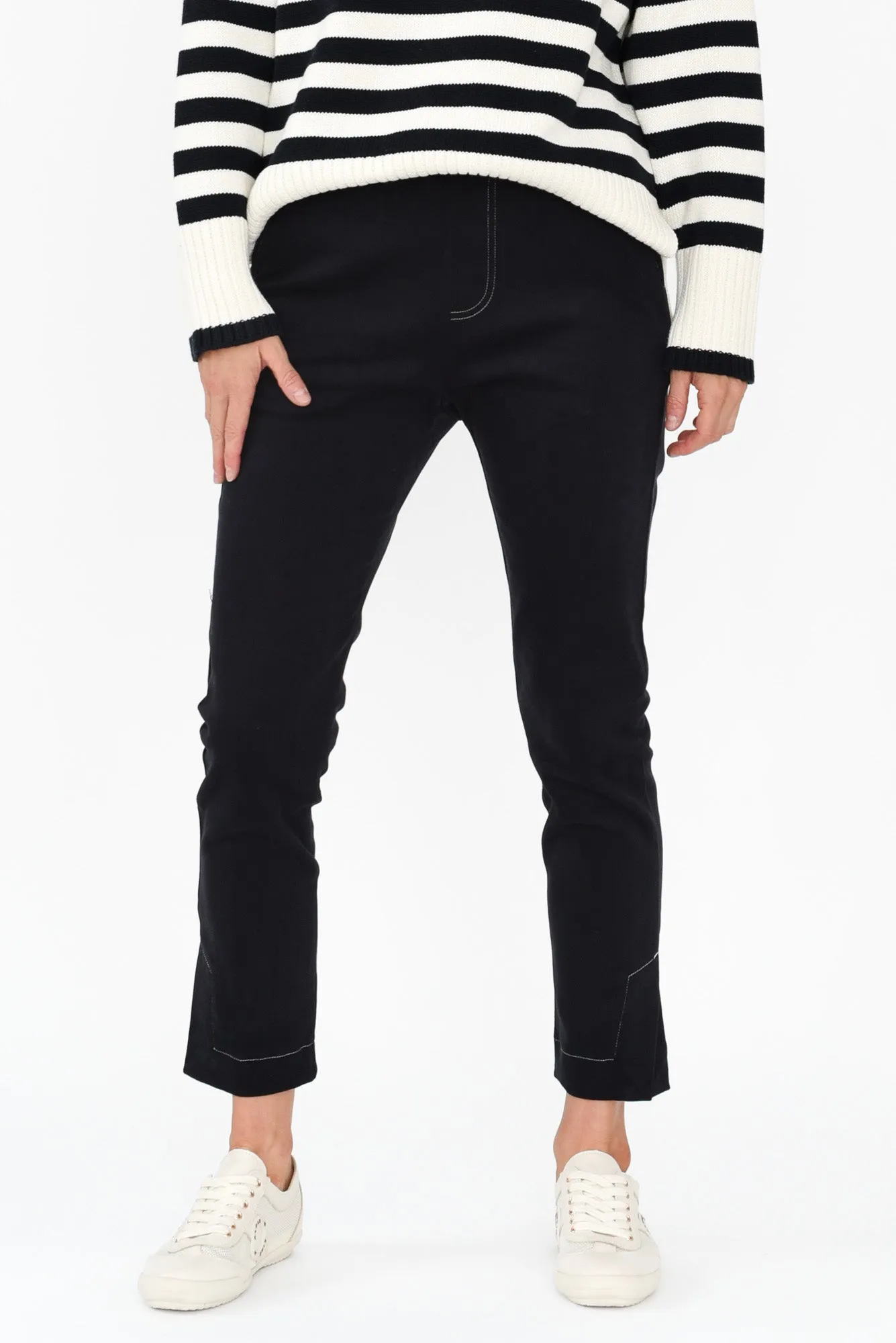 Eclipse Dark Blue Cotton Stretch Pants sold by Blue Bungalow