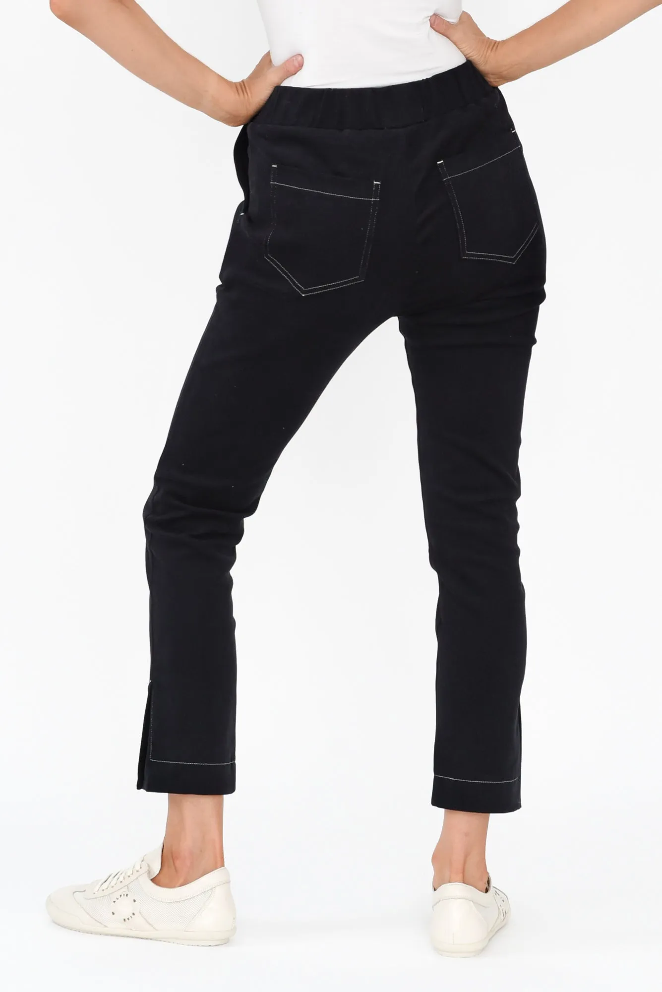 Eclipse Dark Blue Cotton Stretch Pants sold by Blue Bungalow product image thumbnail 4