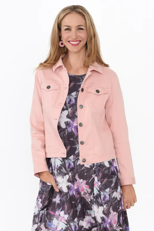 Danielle Blush Stretch Jean Jacket sold by Blue Bungalow
