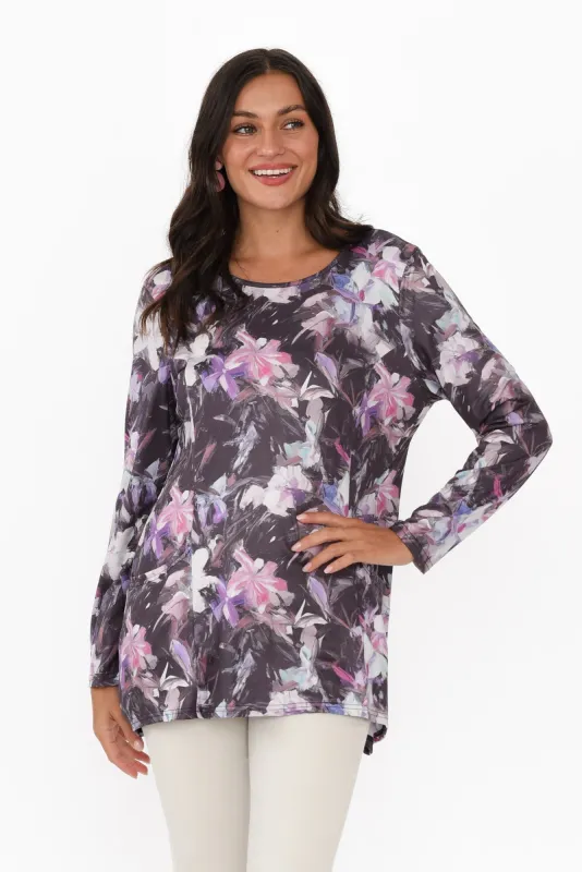 Carmela Purple Floral Pocket Tunic sold by Blue Bungalow
