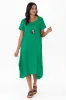 Erisa Green Linen Cotton Dress sold by Blue Bungalow
