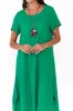 Erisa Green Linen Cotton Dress sold by Blue Bungalow