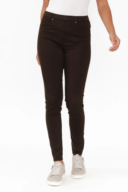 Reed Chocolate Stretch Cotton Pants sold by Blue Bungalow