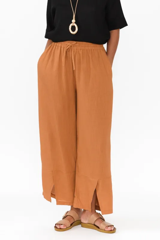Tisha Rust Linen Cotton Pants sold by Blue Bungalow
