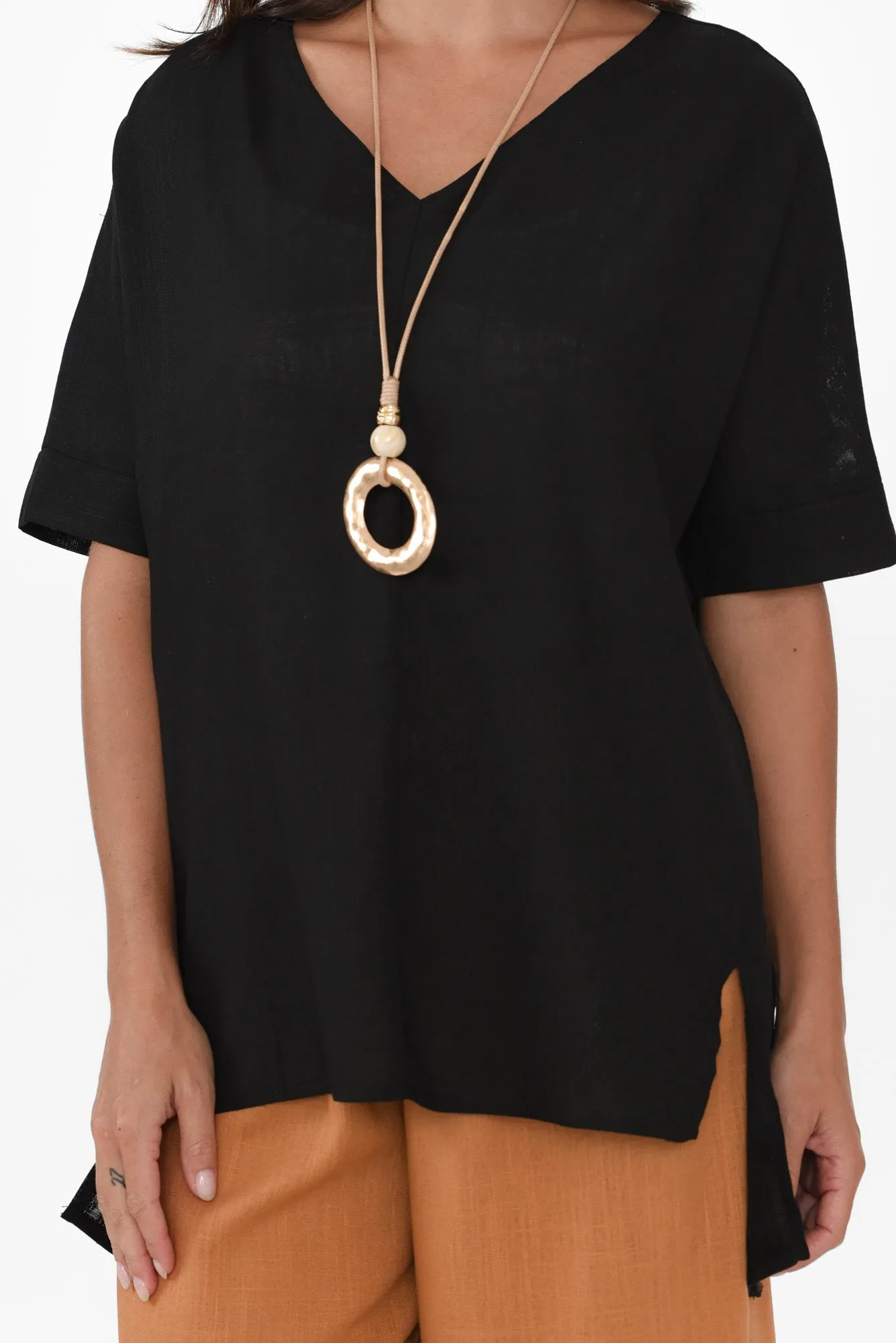 Patsy Black Linen Cotton Top sold by Blue Bungalow product image thumbnail 5