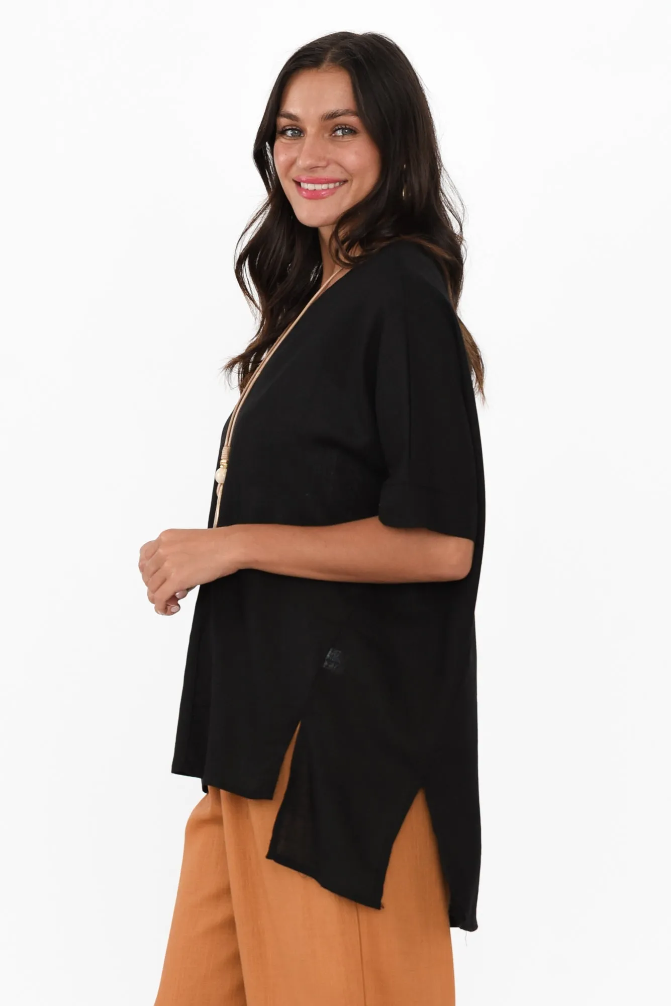 Patsy Black Linen Cotton Top sold by Blue Bungalow product image thumbnail 3