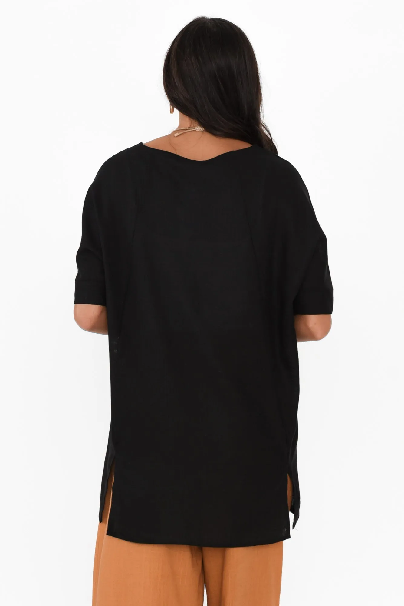 Patsy Black Linen Cotton Top sold by Blue Bungalow product image thumbnail 4