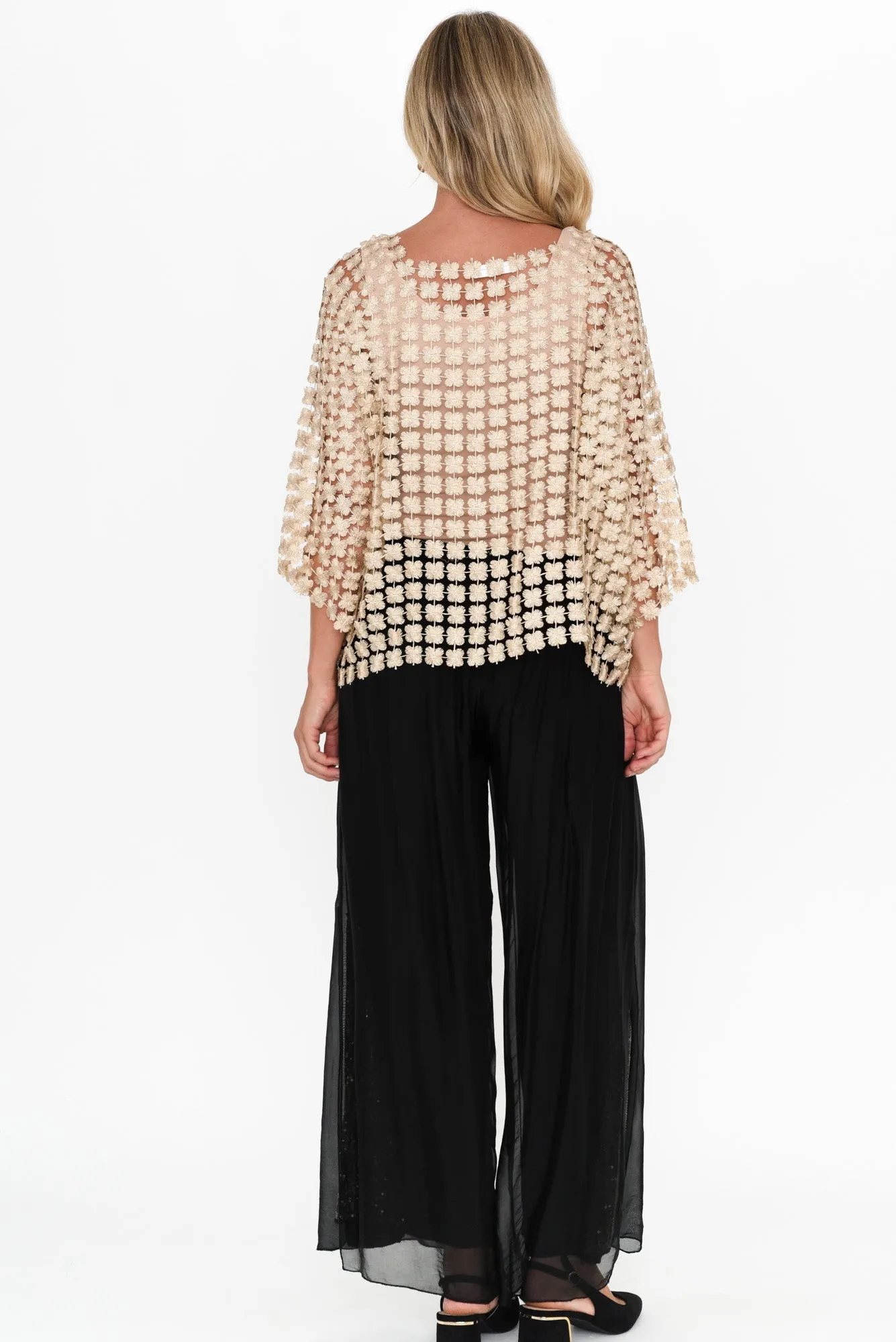 Carera Gold Embroidered Overlay Top sold by Blue Bungalow product image thumbnail 4