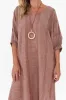 Catrin Pink Stripe Linen Kaftan sold by Blue Bungalow