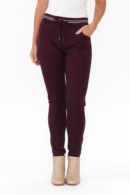 Margo Burgundy Jogger Pants sold by Blue Bungalow