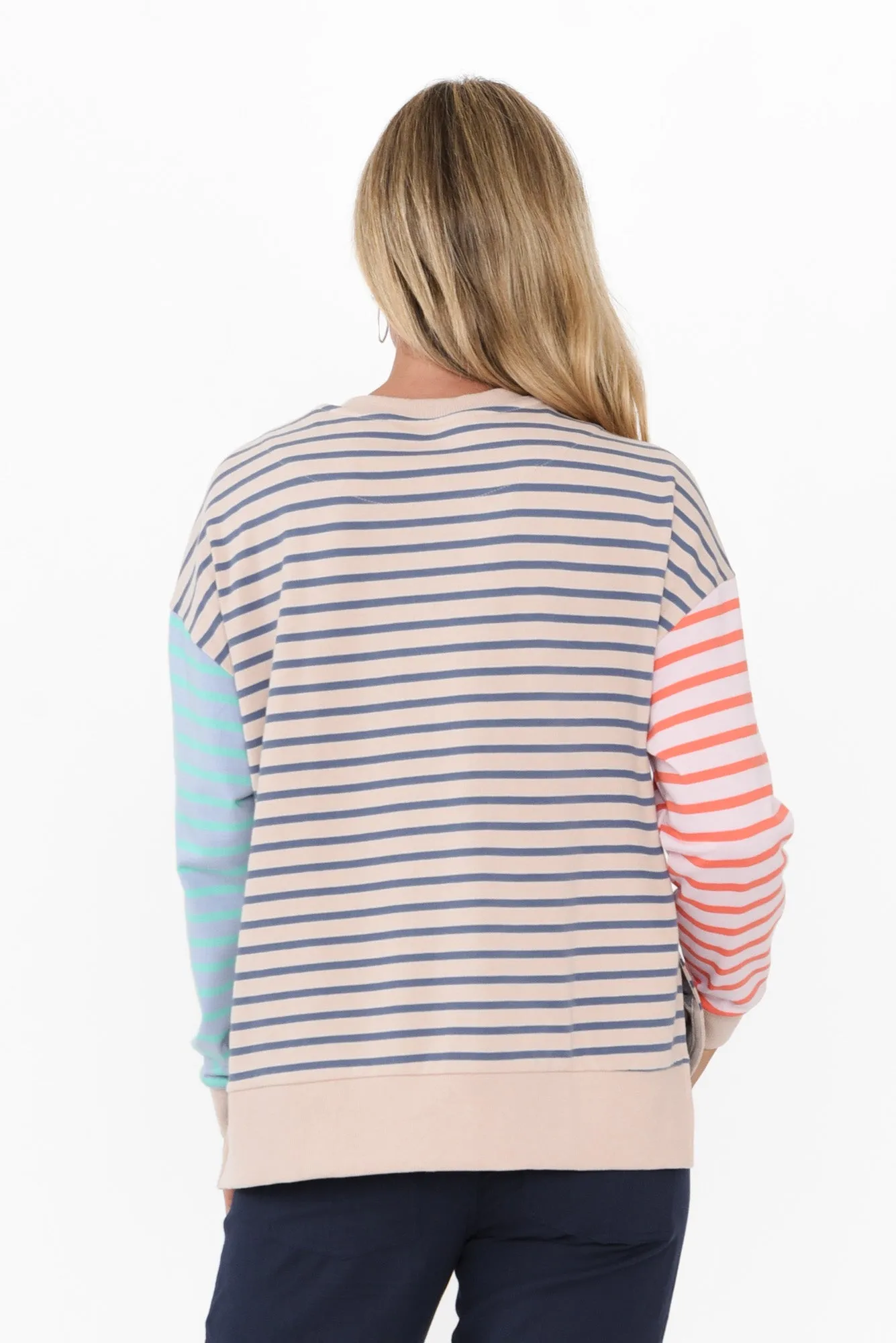 Maxwell Blue Stripe Crewneck Jumper sold by Blue Bungalow product image thumbnail 4