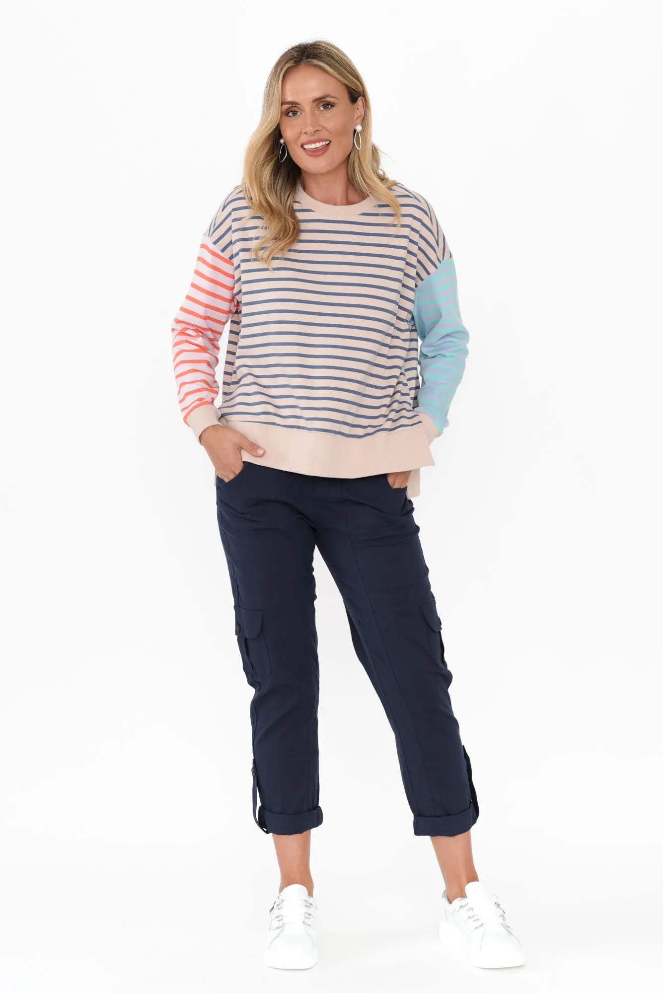 Maxwell Blue Stripe Crewneck Jumper sold by Blue Bungalow product image thumbnail 2