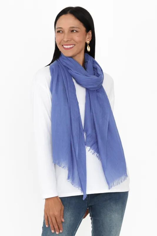 Frieda Blue Cashmere Scarf sold by Blue Bungalow