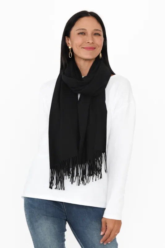 Frieda Black Cashmere Scarf sold by Blue Bungalow