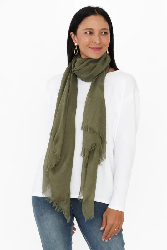 Gracie Khaki Bamboo Scarf sold by Blue Bungalow