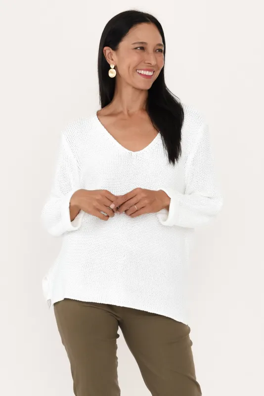 Toulouse White Cotton Jumper sold by Blue Bungalow
