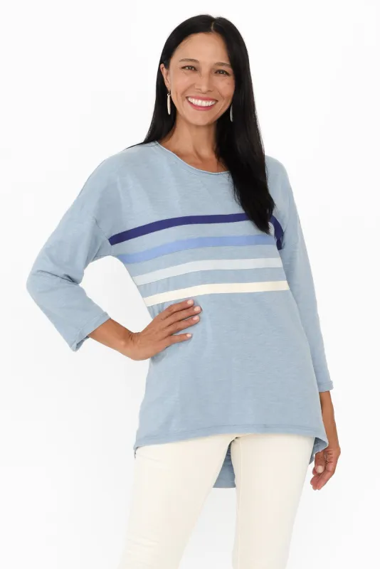 Outlook Blue Stripe Cotton Top sold by Blue Bungalow
