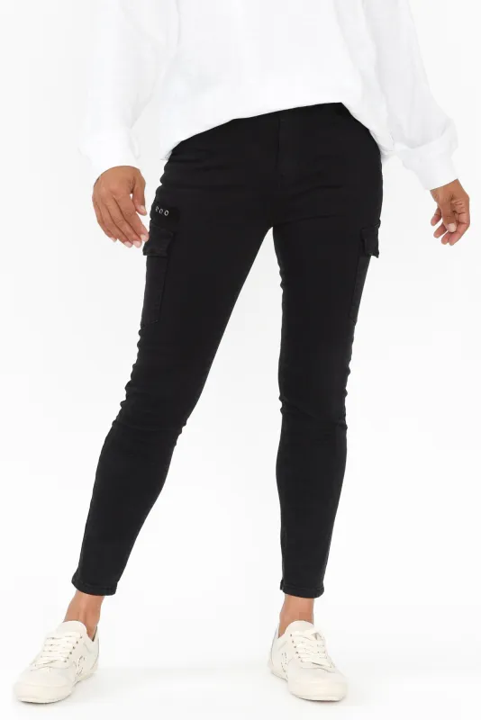Paige Black Cargo Pants sold by Blue Bungalow