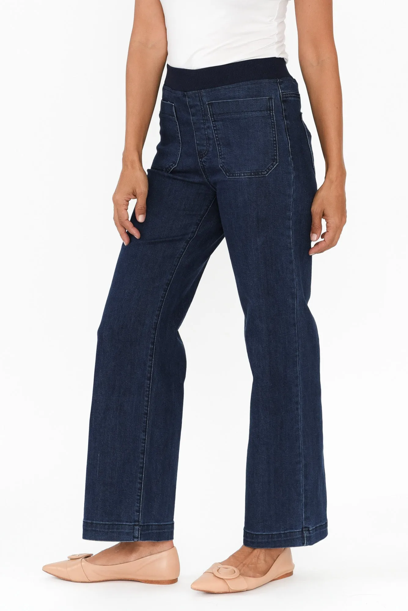 Carpenter Dark Denim Stretch Jeans sold by Blue Bungalow product image thumbnail 4