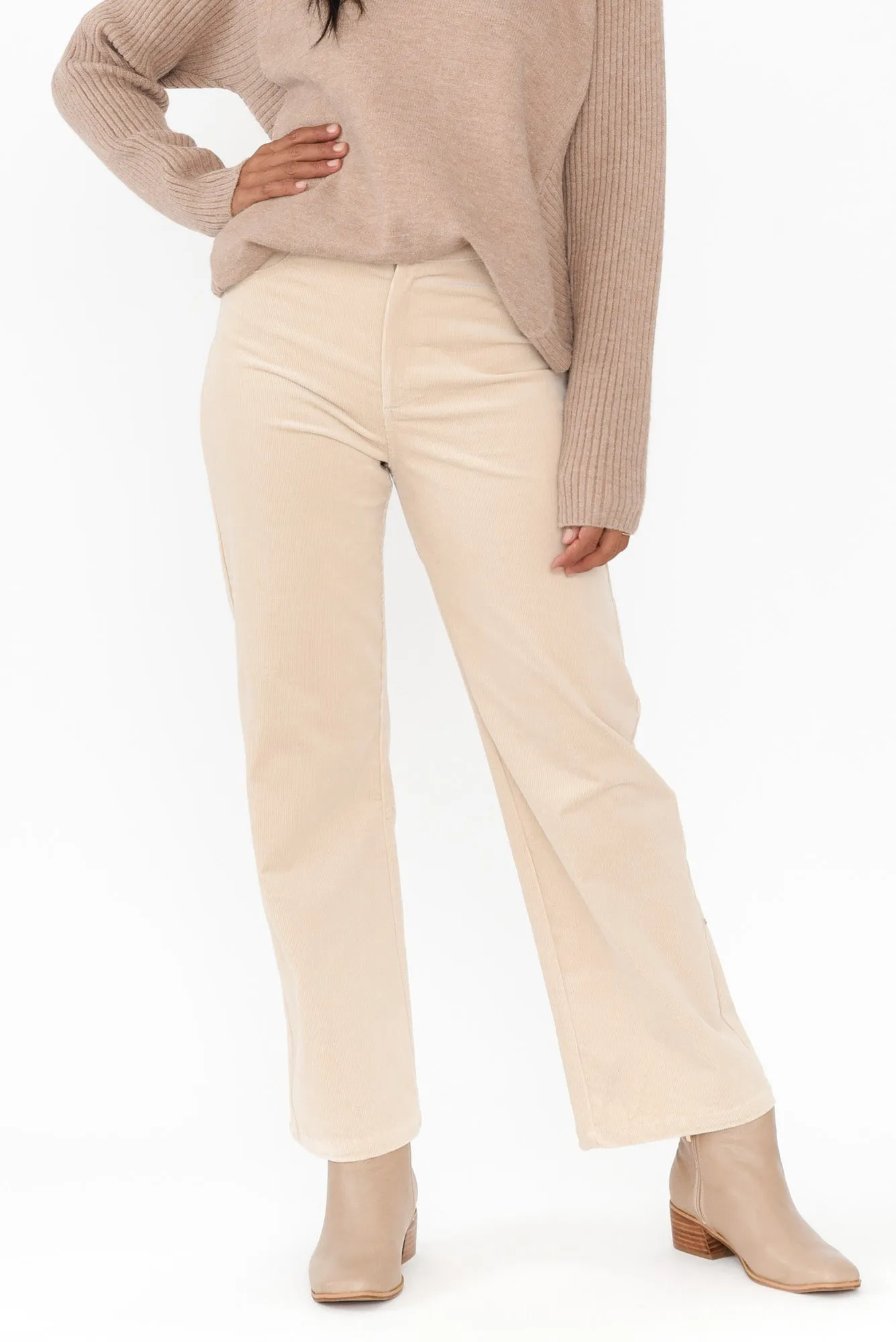 Lucie Natural Corduroy Pants sold by Blue Bungalow