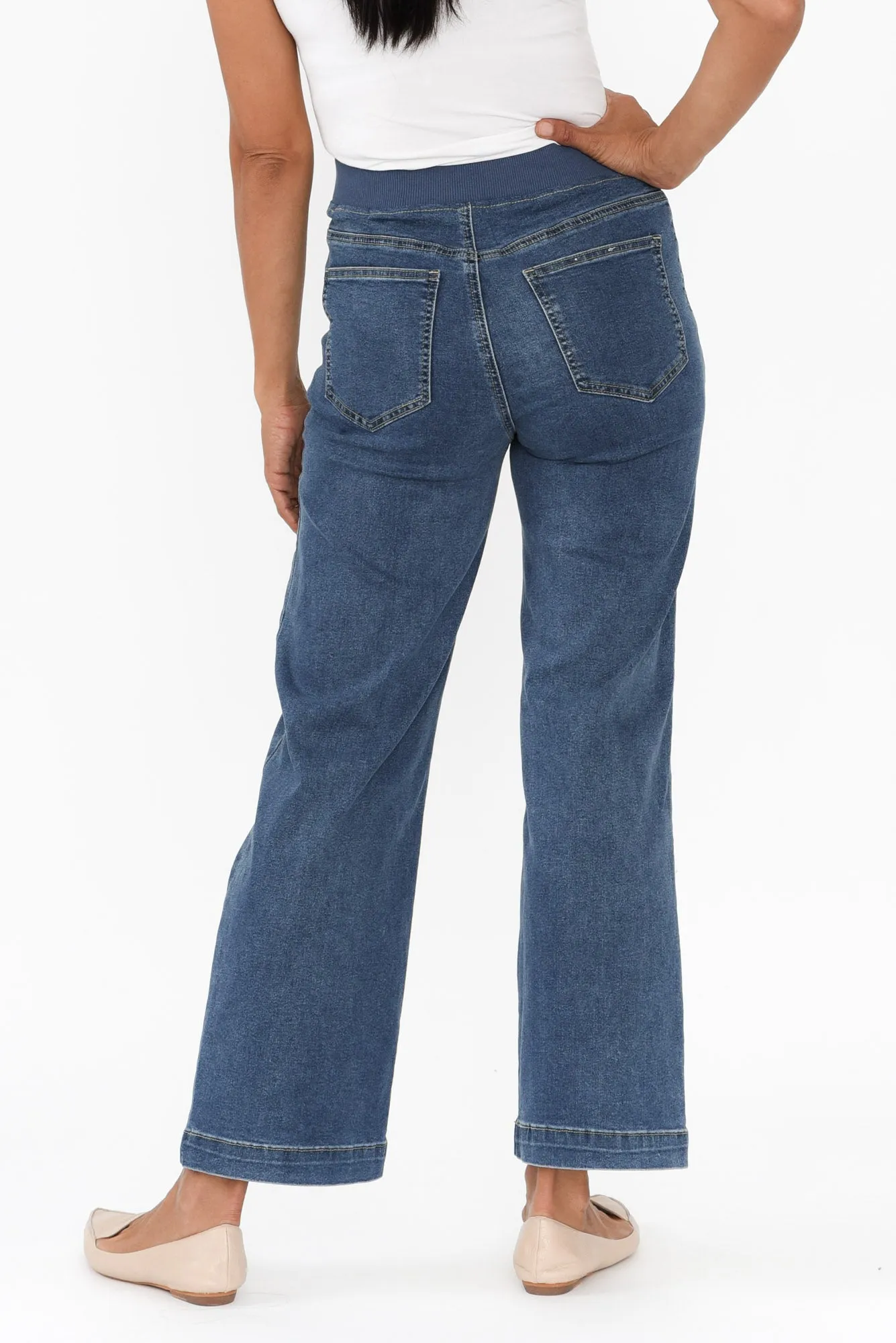 Carpenter Blue Denim Stretch Jeans sold by Blue Bungalow product image thumbnail 5
