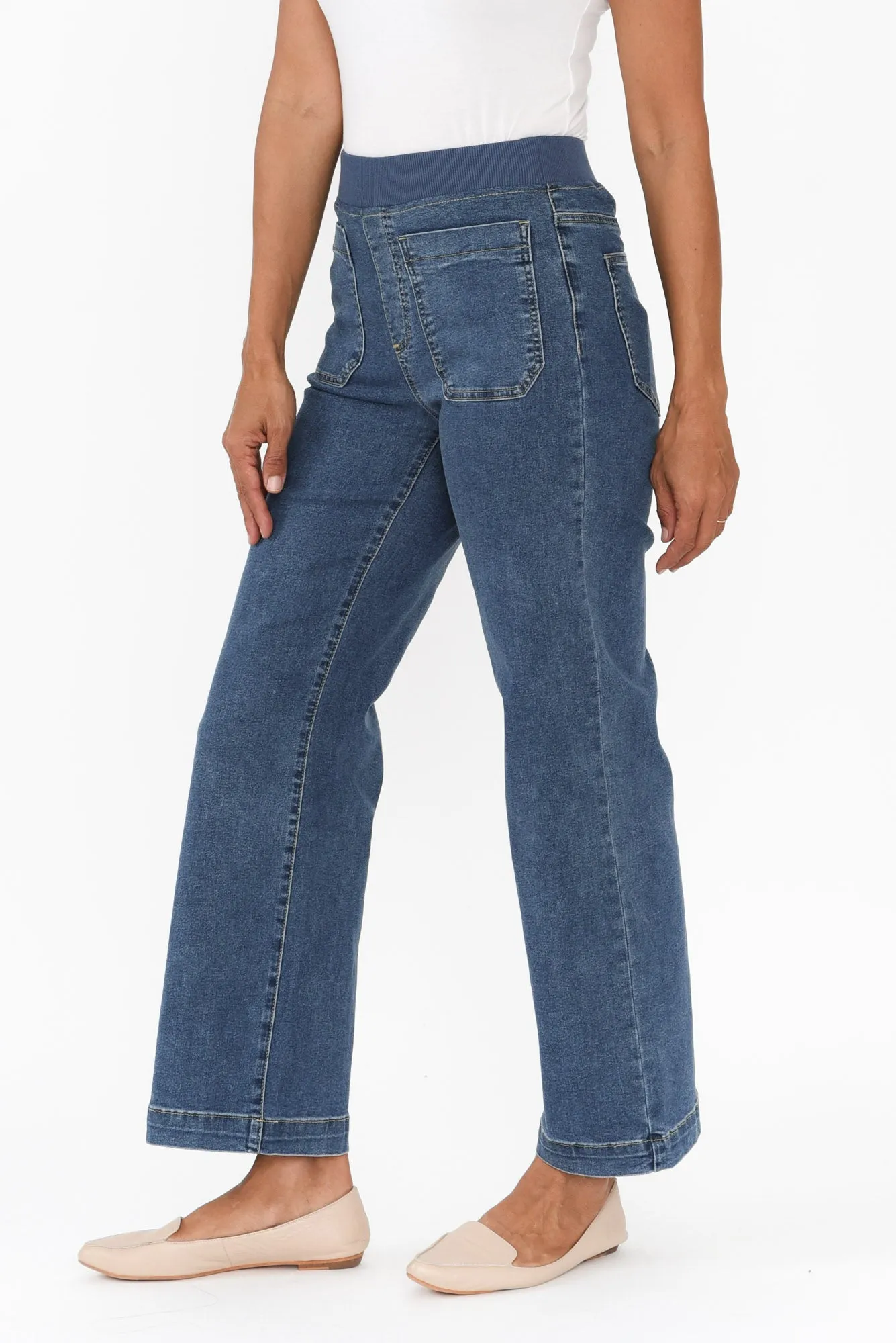 Carpenter Blue Denim Stretch Jeans sold by Blue Bungalow product image thumbnail 4