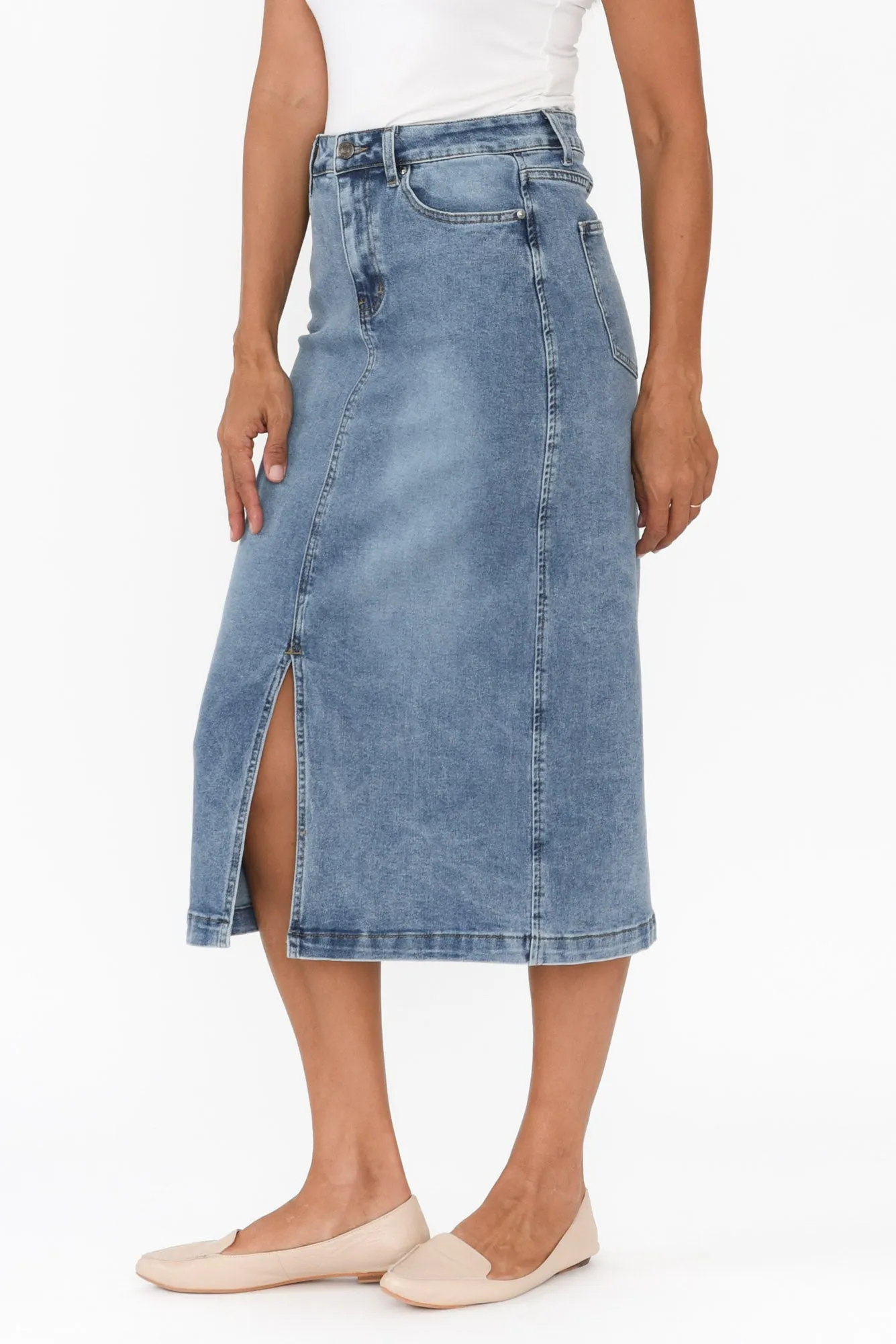 Republic Blue Denim Skirt sold by Blue Bungalow product image thumbnail 4