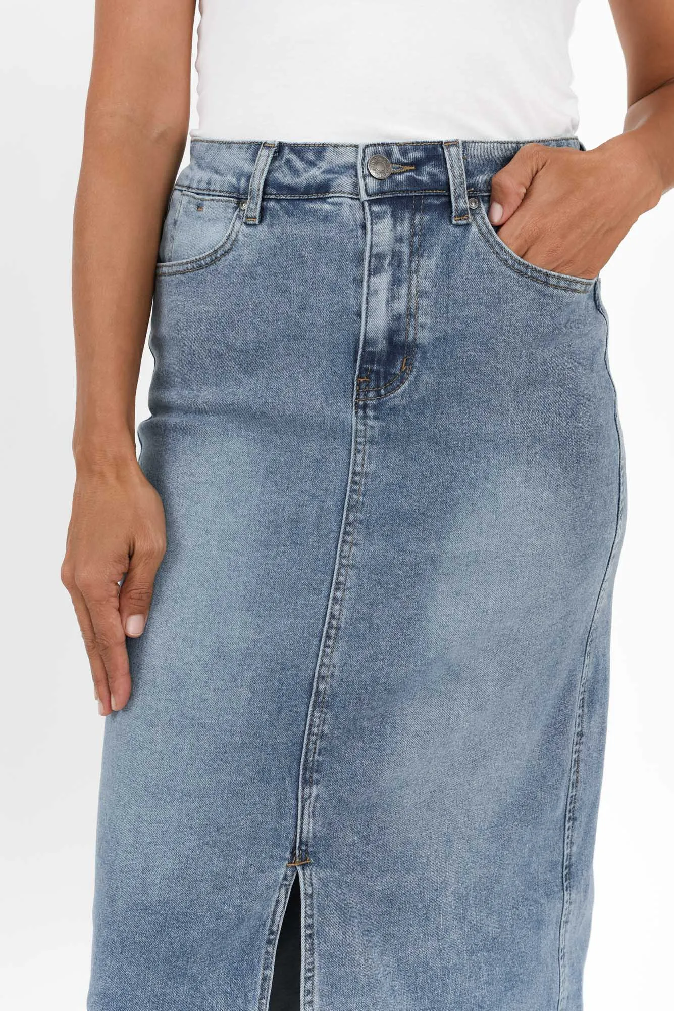 Republic Blue Denim Skirt sold by Blue Bungalow product image thumbnail 3