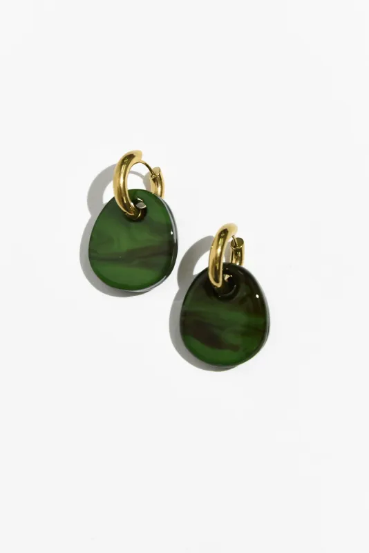 Rumi Green Hoop Earrings sold by Blue Bungalow