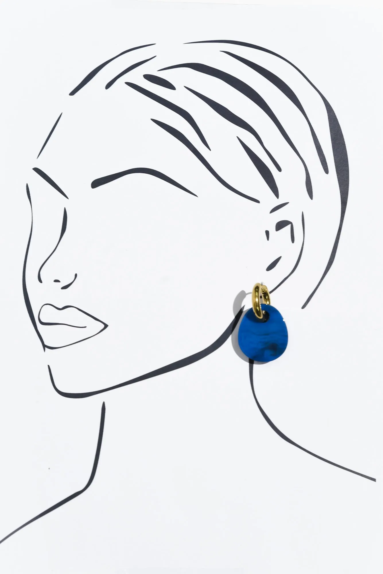 Rumi Blue Hoop Earrings sold by Blue Bungalow product image thumbnail 2