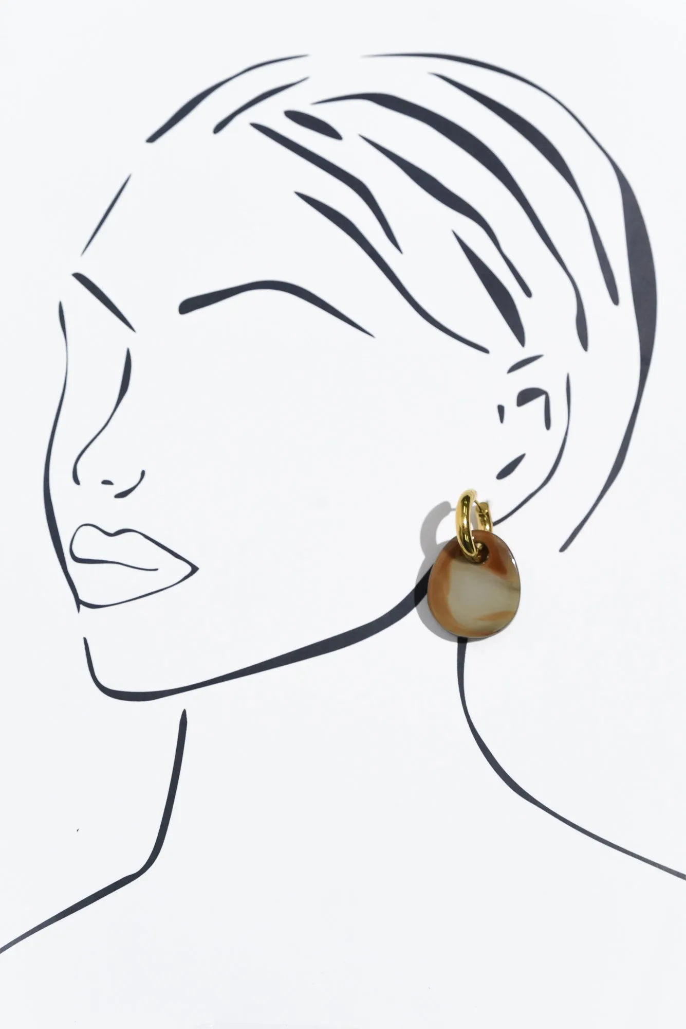 Rumi Mocha Hoop Earrings sold by Blue Bungalow product image thumbnail 2