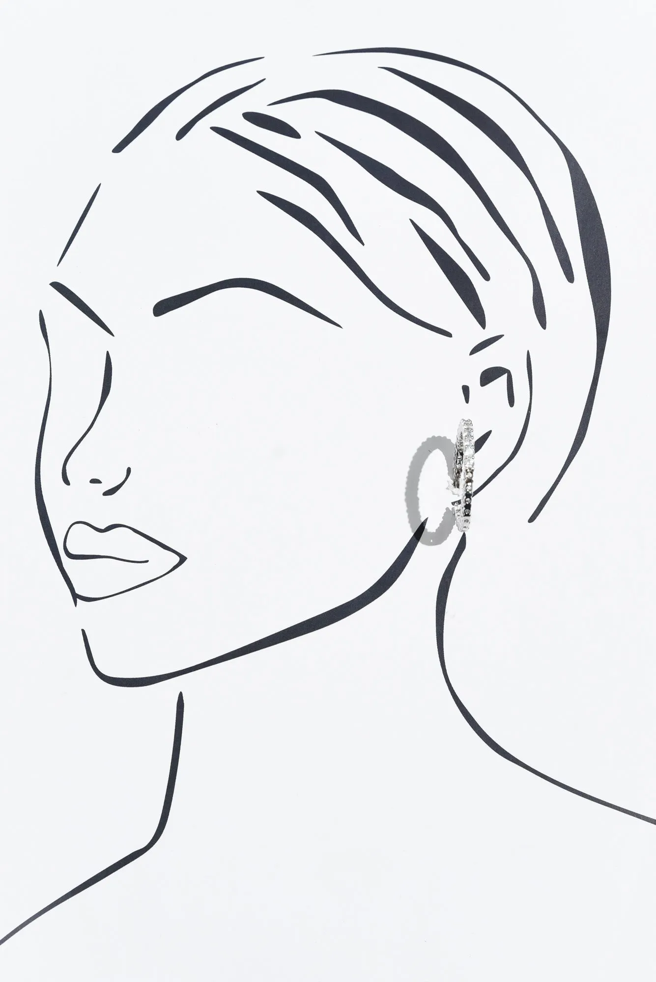 Dolce Vita Silver Diamante Hoop Earrings sold by Blue Bungalow product image thumbnail 2