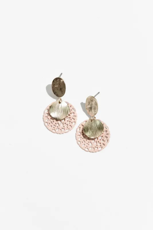 Clem Rose Gold Disc Drop Earrings sold by Blue Bungalow