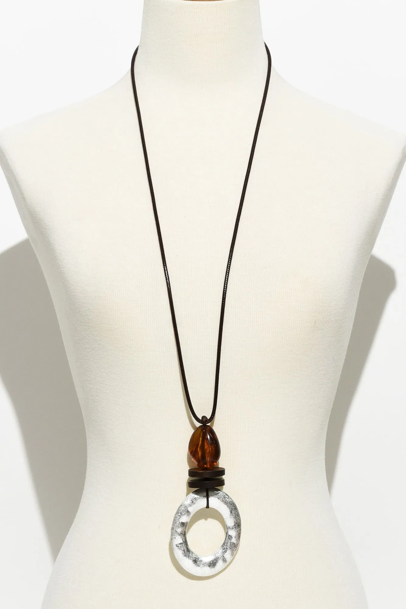 Erisa Chocolate Oval Pendant Necklace sold by Blue Bungalow