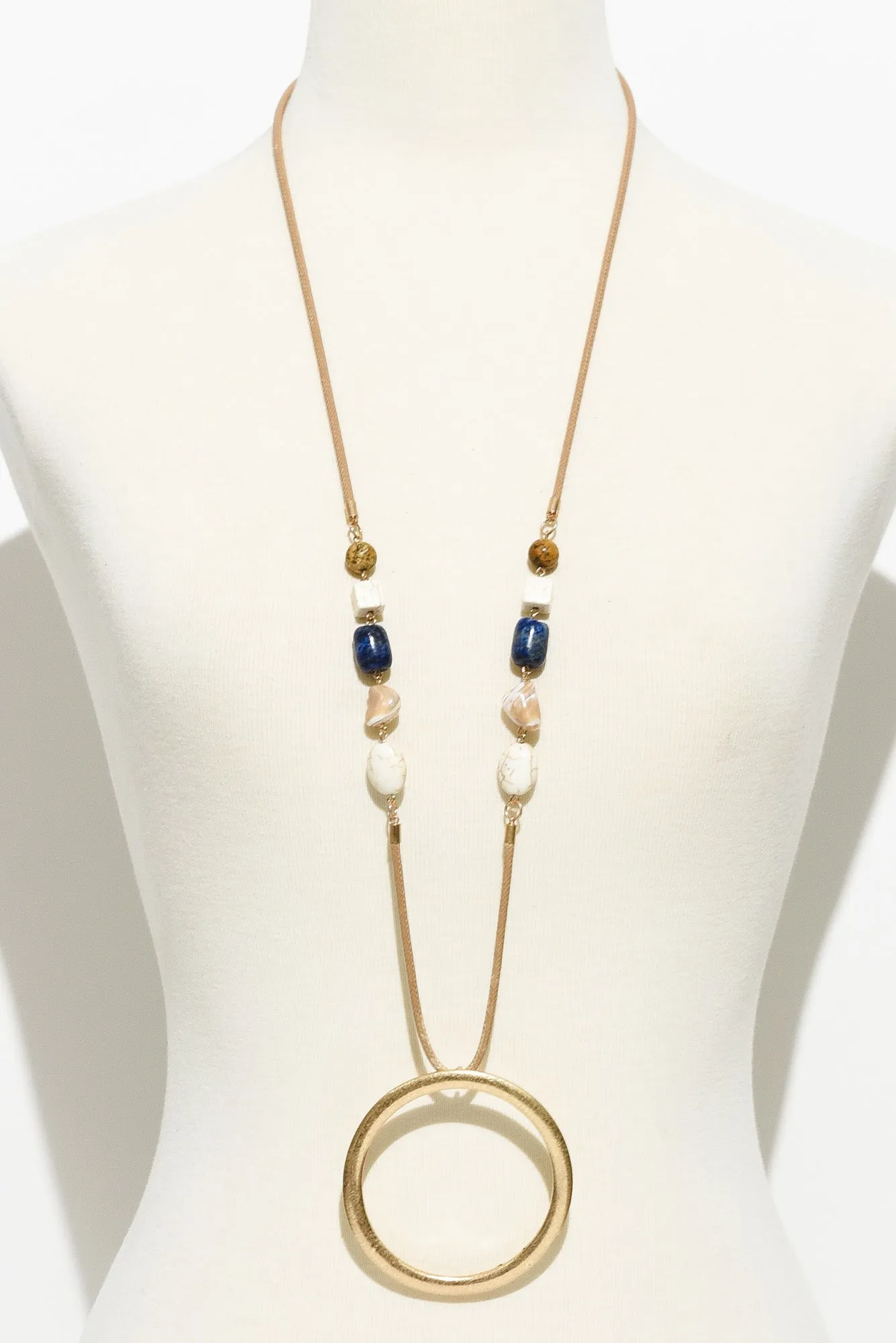 Billy Gold Circle Pendant Necklace sold by Blue Bungalow