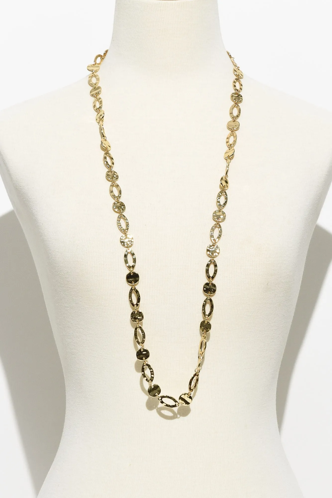 Kirra Gold Disc Ring Link Necklace sold by Blue Bungalow