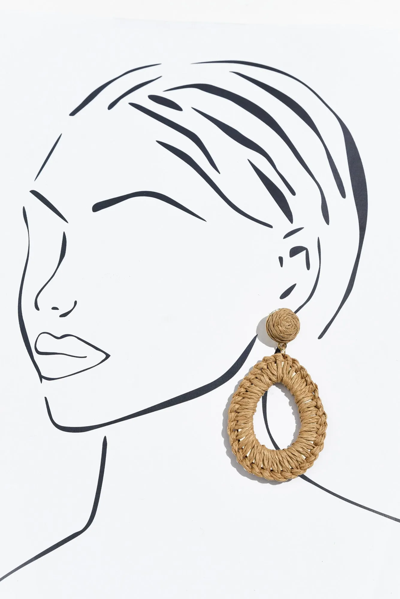 Janette Tan Weave Teardrop Earrings sold by Blue Bungalow product image thumbnail 2