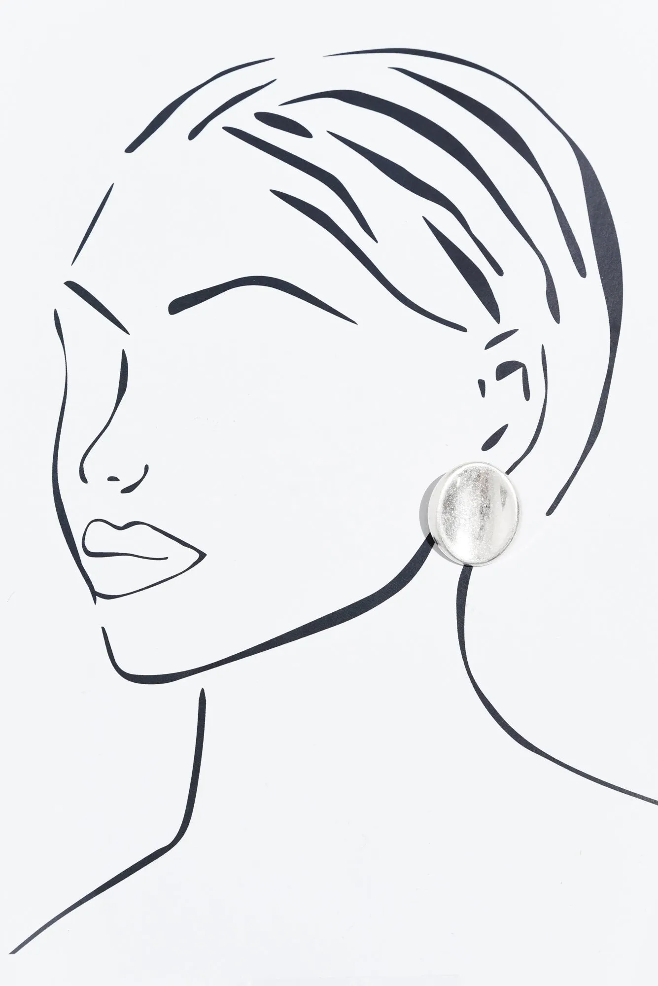 Rory Silver Disc Earrings sold by Blue Bungalow product image thumbnail 2