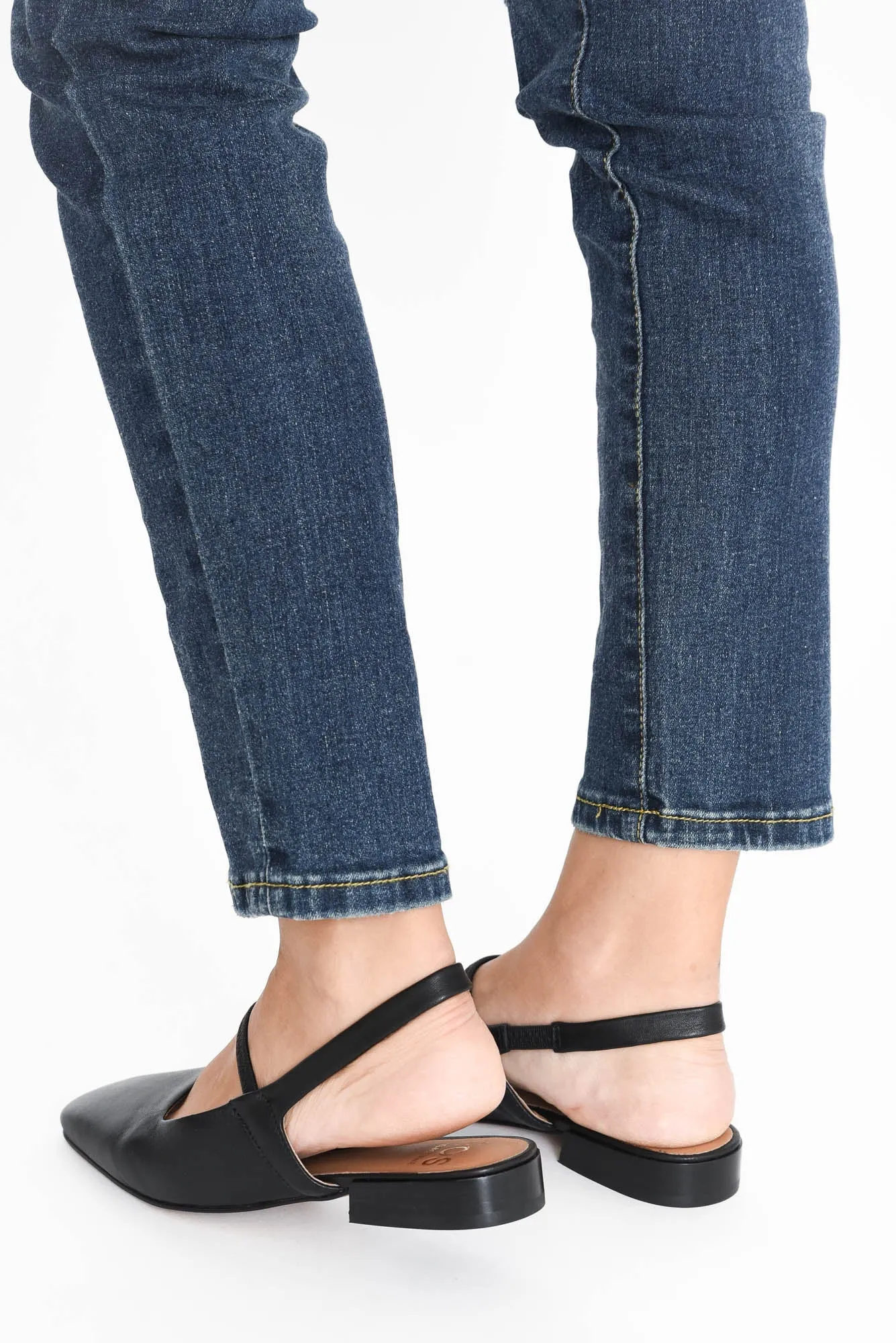 Sonu Black Leather Slingback Mule sold by Blue Bungalow product image thumbnail 3