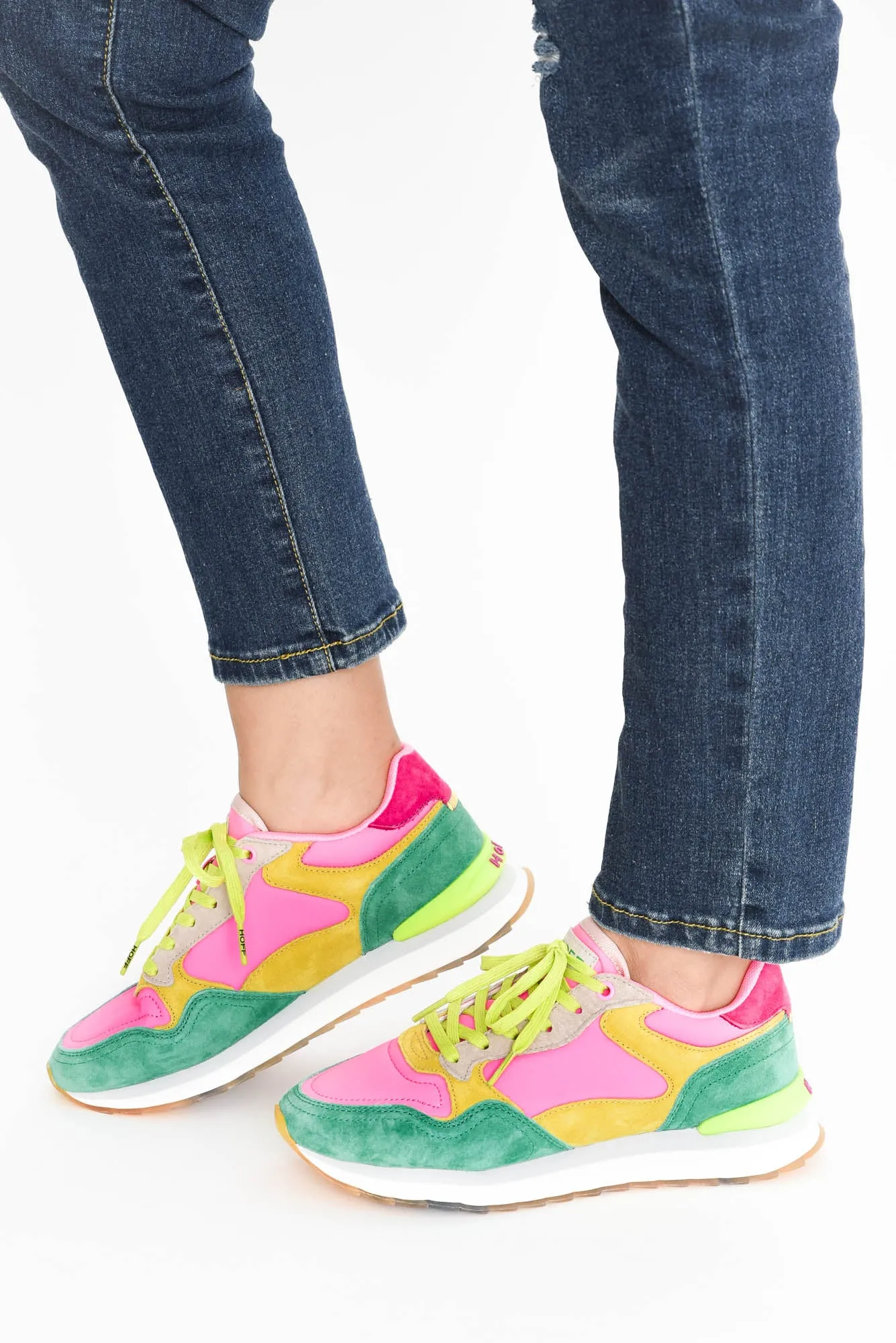 City Pink Multi Leather Sneaker sold by Blue Bungalow