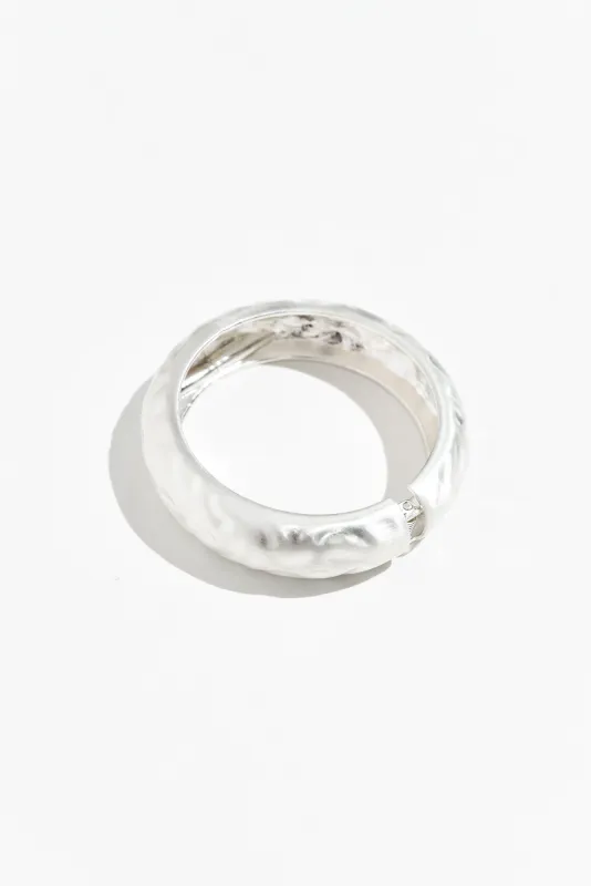 Teagan Silver Hinge Bangle sold by Blue Bungalow