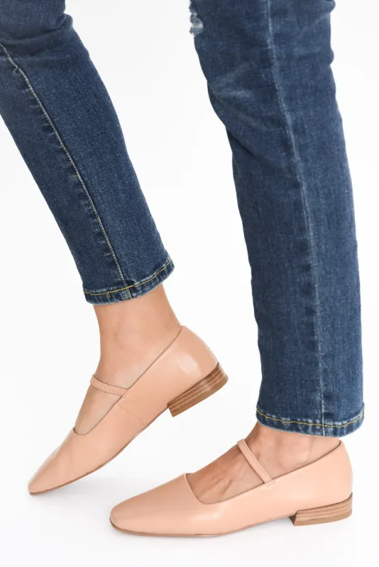 Sophia Nude Leather Ballet Flat sold by Blue Bungalow