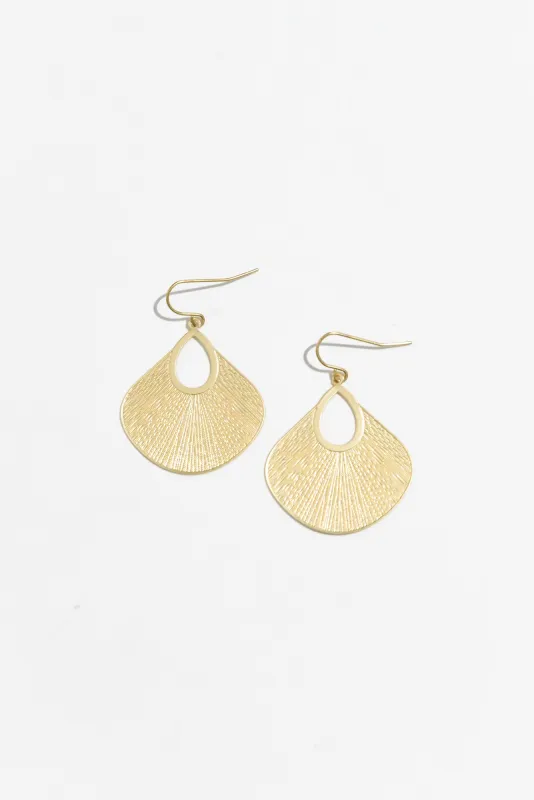 Uchiwa Gold Drop Earrings sold by Blue Bungalow