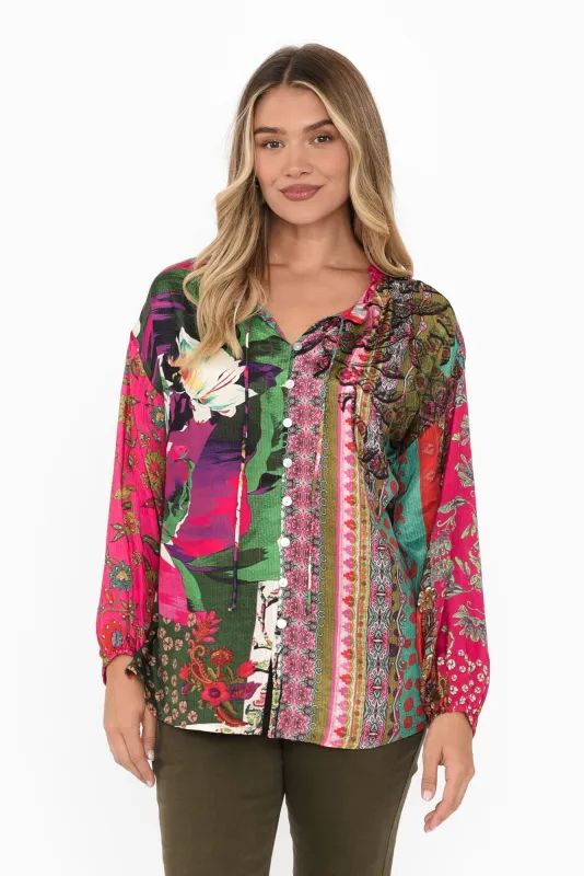 Fable Pink Floral Button Blouse sold by Blue Bungalow