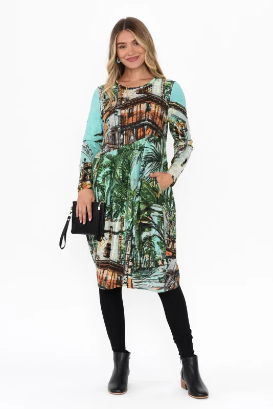 Mira Blue Vista Organic Cotton Dress sold by Blue Bungalow