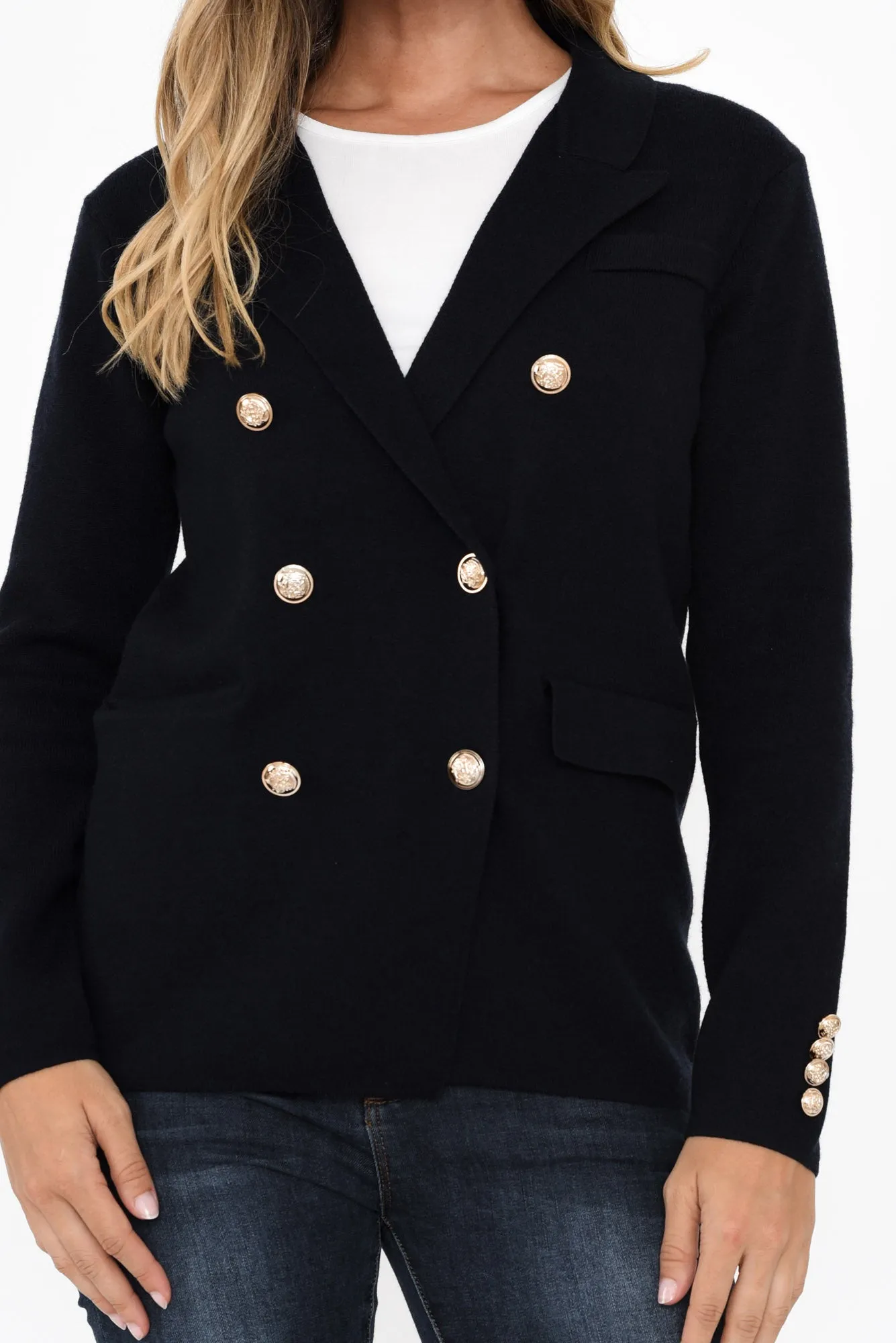 Lucy Navy Double Breasted Jacket sold by Blue Bungalow product image thumbnail 5